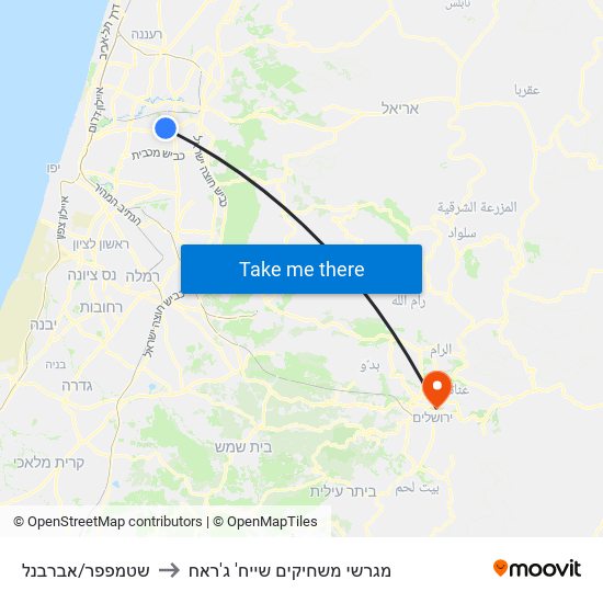 שטמפפר/אברבנל to מגרשי משחיקים שייח' ג'ראח map