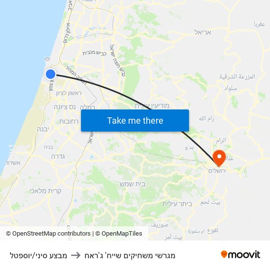 מבצע סיני/יוספטל to מגרשי משחיקים שייח' ג'ראח map