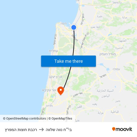 רכבת חוצות המפרץ to בי""ח נווה שלווה map