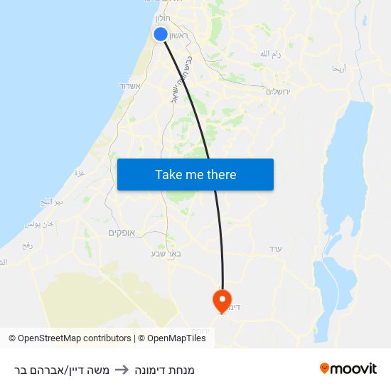 משה דיין/אברהם בר to מנחת דימונה map