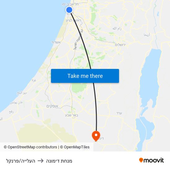 העלייה/פרנקל to מנחת דימונה map