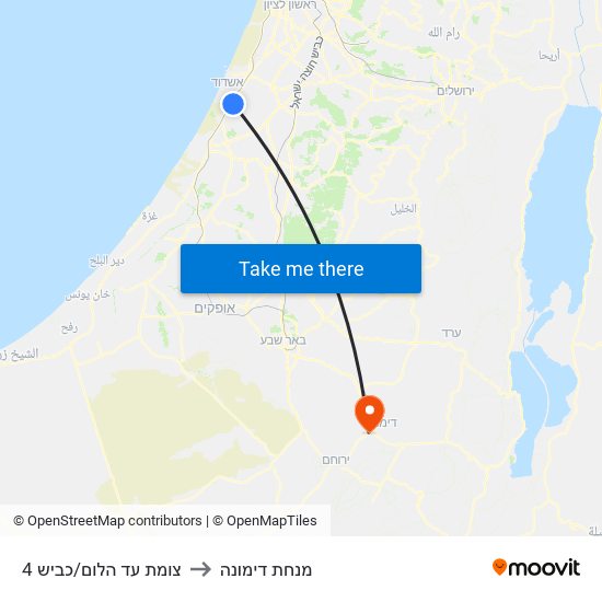 צומת עד הלום/כביש 4 to מנחת דימונה map