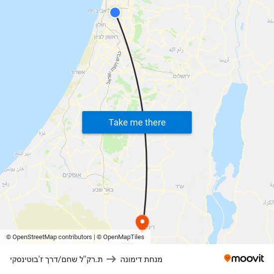 ת.רק''ל שחם/דרך ז'בוטינסקי to מנחת דימונה map