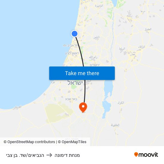 הנביאים/שד. בן צבי to מנחת דימונה map