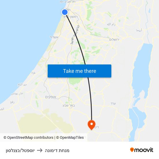 יוספטל/כצנלסון to מנחת דימונה map