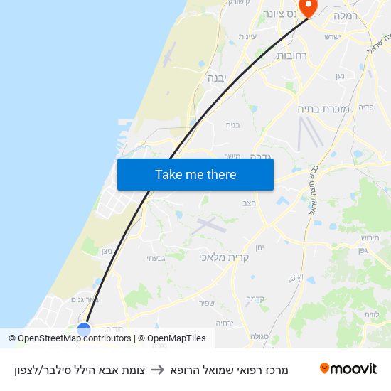 צומת אבא הילל סילבר/לצפון to מרכז רפואי שמואל הרופא map