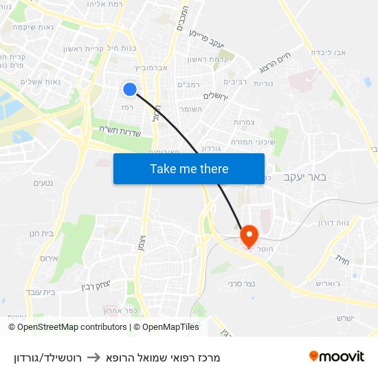 רוטשילד/גורדון to מרכז רפואי שמואל הרופא map