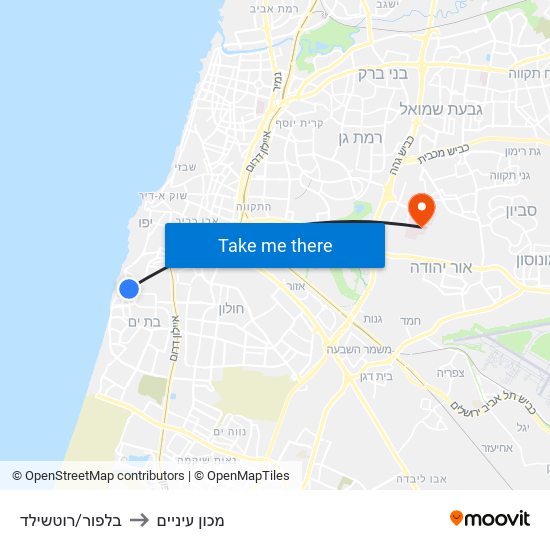 בלפור/רוטשילד to מכון עיניים map