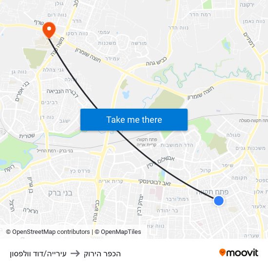 עירייה/דוד וולפסון to הכפר הירוק map