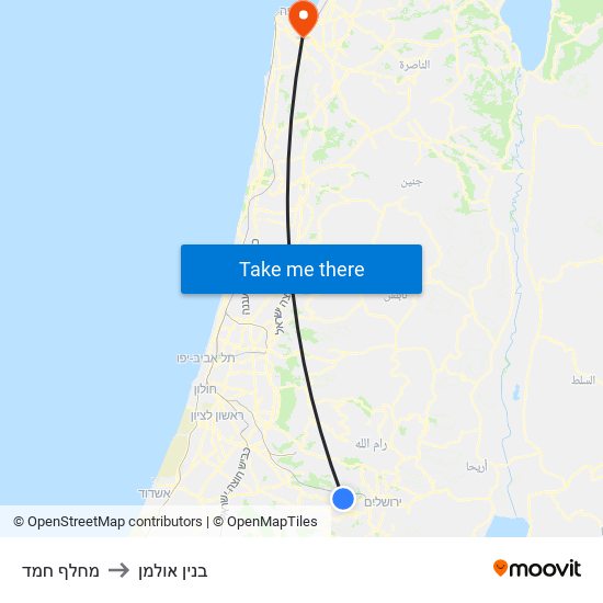 מחלף חמד to בנין אולמן map