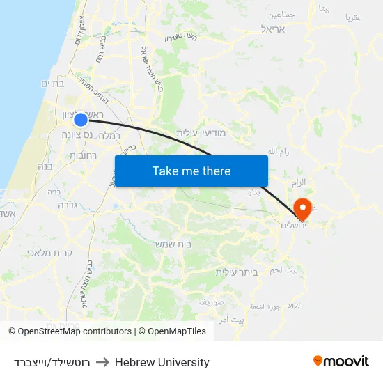 Rothschild/Weisbard to Hebrew University map