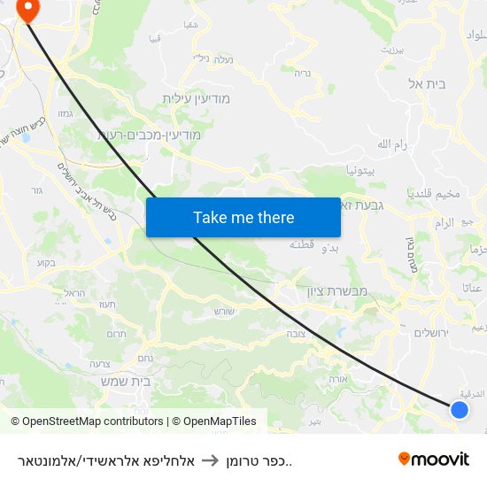 אלחליפא אלראשידי/אלמונטאר to כפר טרומן.. map