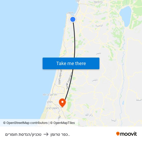 טכניון/הנדסת חומרים to כפר טרומן.. map