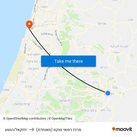 יחזקאל/הושע to מרכז רפואי פנקס (מאוחדת) map