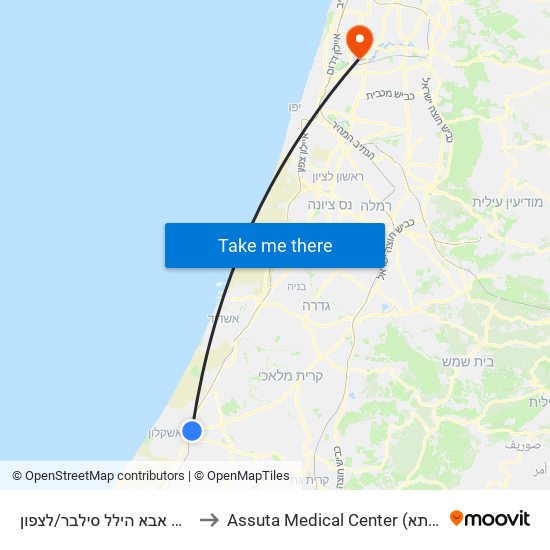 צומת אבא הילל סילבר/לצפון to Assuta Medical Center (אסותא) map