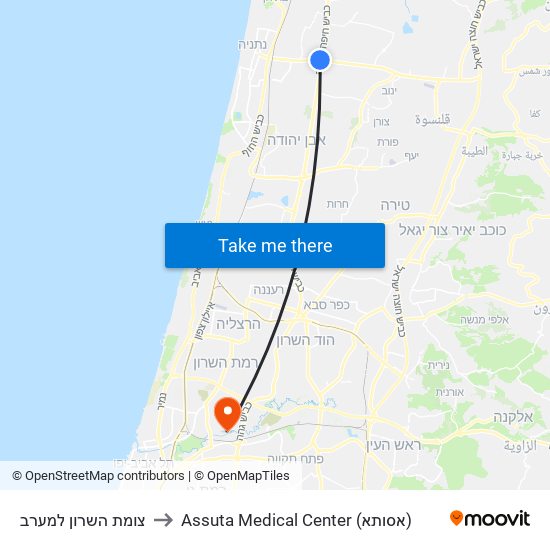 צומת השרון למערב to Assuta Medical Center (אסותא) map