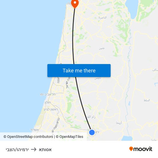 ירמיהו/הצבי to אסותא map