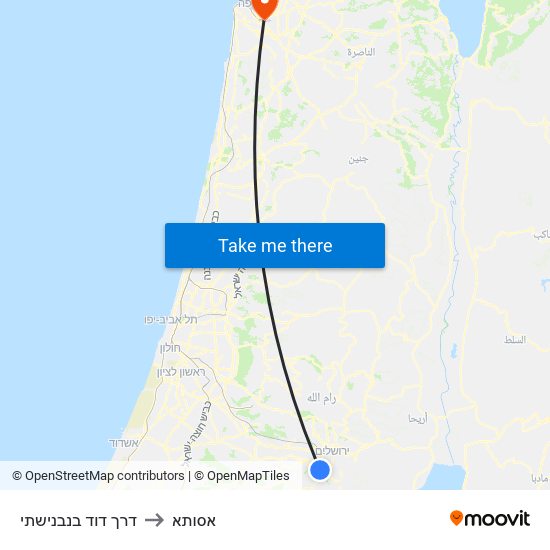 דרך דוד בנבנישתי to אסותא map