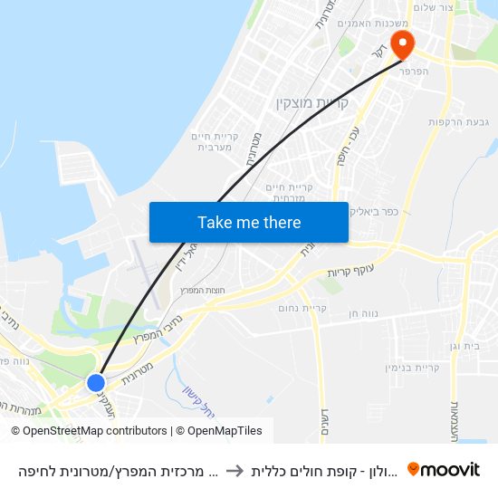 ת. מרכזית המפרץ/מטרונית לחיפה to זבולון - קופת חולים כללית map