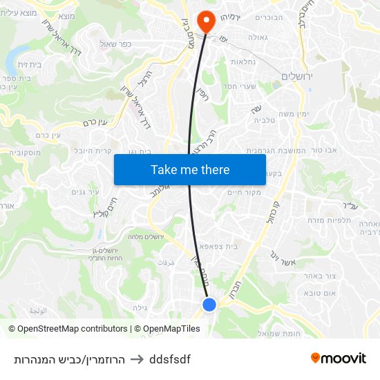 הרוזמרין/כביש המנהרות to ddsfsdf map