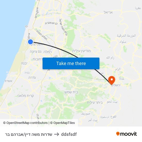 שדרות משה דיין/אברהם בר to ddsfsdf map