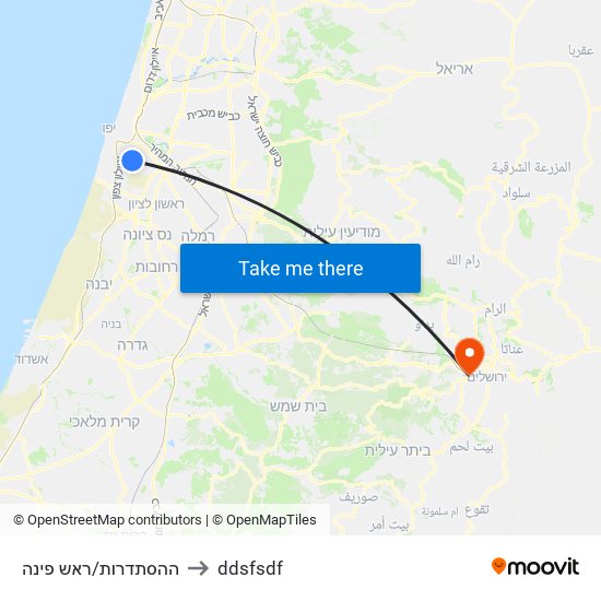 ההסתדרות/ראש פינה to ddsfsdf map