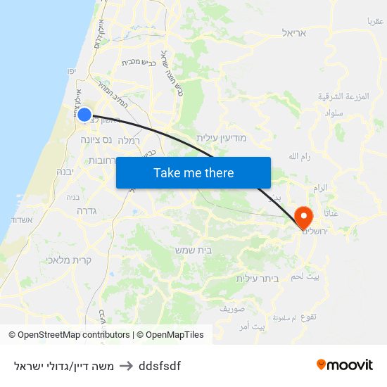 משה דיין/גדולי ישראל to ddsfsdf map