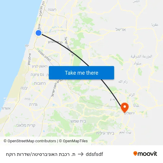 ת. רכבת האוניברסיטה/שדרות רוקח to ddsfsdf map