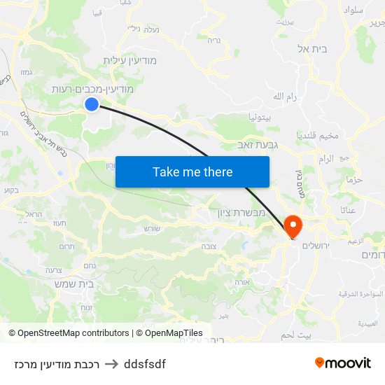 רכבת מודיעין מרכז to ddsfsdf map