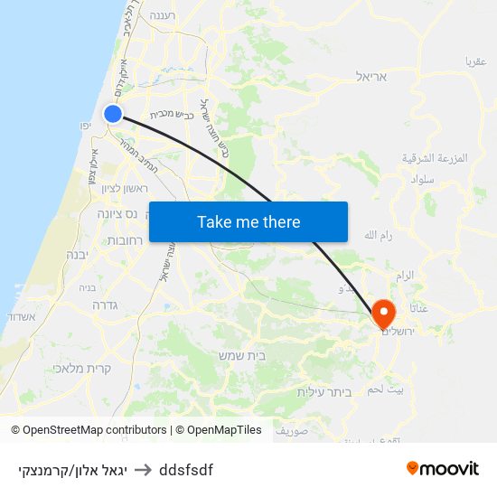 יגאל אלון/קרמנצקי to ddsfsdf map