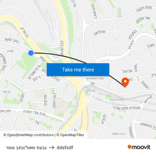 גבעת שאול/כתב סופר to ddsfsdf map
