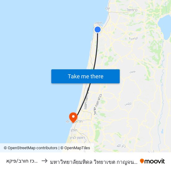 מרכז חורב/פיקא to มหาวิทยาลัยมหิดล วิทยาเขต กาญจนบุรี map