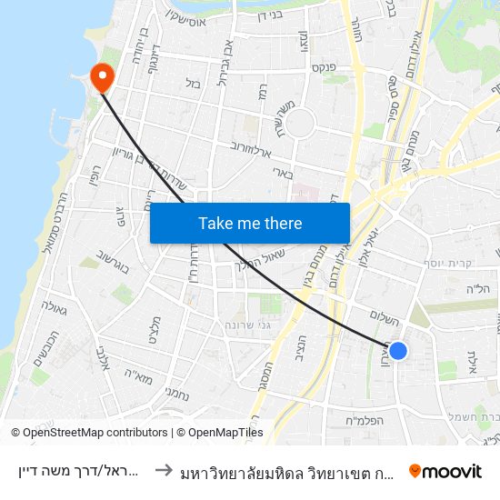 רמת ישראל/דרך משה דיין to มหาวิทยาลัยมหิดล วิทยาเขต กาญจนบุรี map