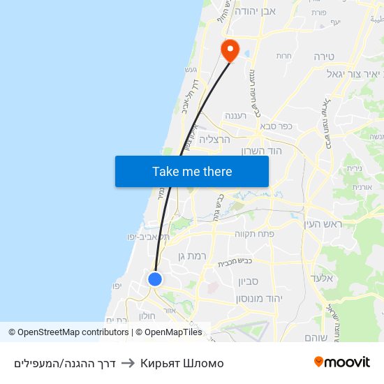 דרך ההגנה/המעפילים to Кирьят Шломо map