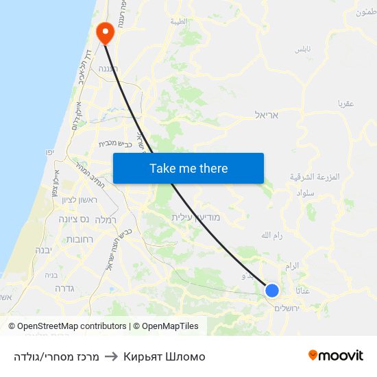 מרכז מסחרי/גולדה to Кирьят Шломо map