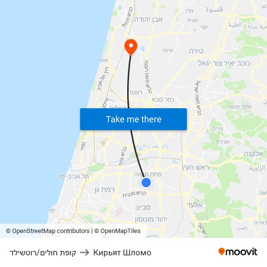 קופת חולים/רוטשילד to Кирьят Шломо map