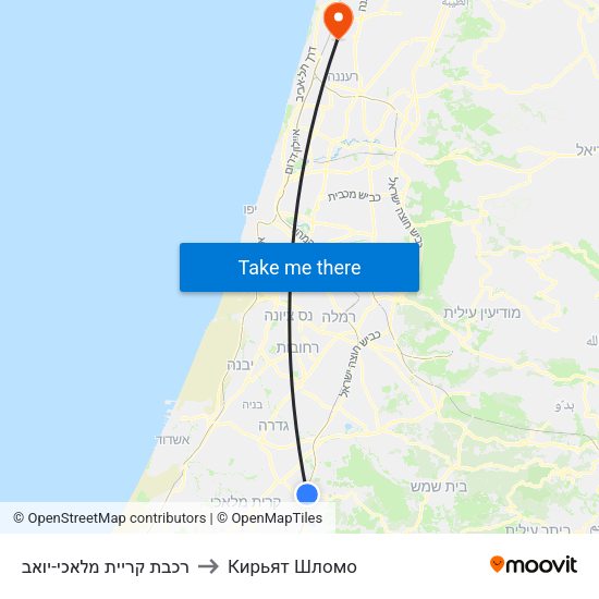 רכבת קריית מלאכי-יואב to Кирьят Шломо map