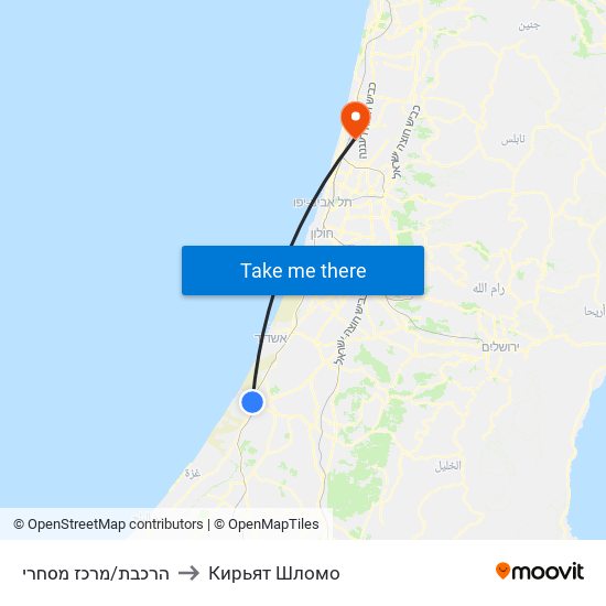 הרכבת/מרכז מסחרי to Кирьят Шломо map