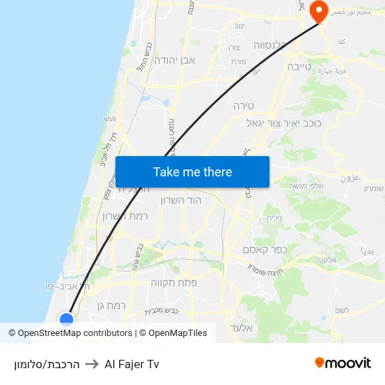 HaRakevet/Solomon to Al Fajer TV map