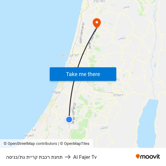 Kiryat Gat Railway Station/Entrance to Al Fajer TV map