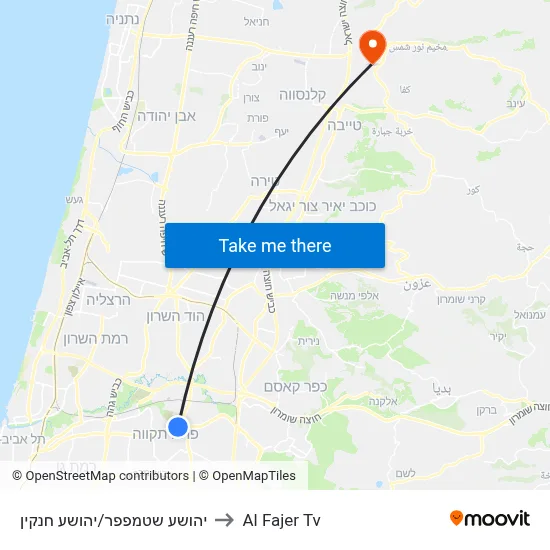 Yehoshua Stampfer/Yehoshua Hankin to Al Fajer TV map