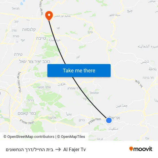 Beit HaChayal/HaNachshonim Road to Al Fajer TV map