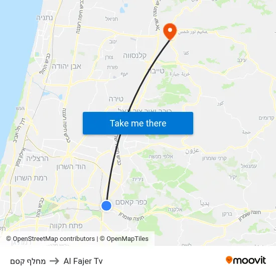 Kesem Interchange to Al Fajer TV map