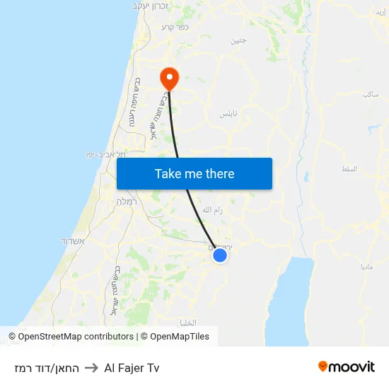 HaKhan/David Remez to Al Fajer TV map