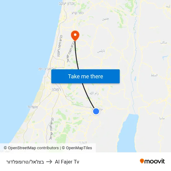 Bezalel/Trumpeldor to Al Fajer TV map