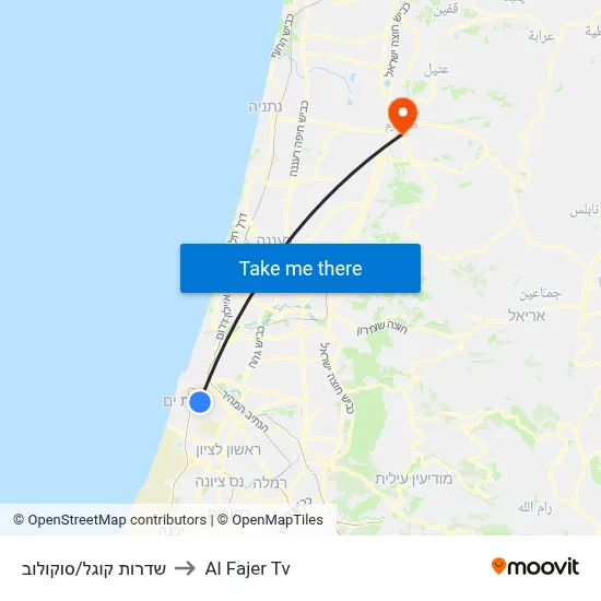 Kugel Boulevard/Sokolov to Al Fajer TV map