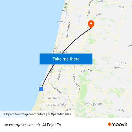 Balfour/Max Nordau to Al Fajer TV map