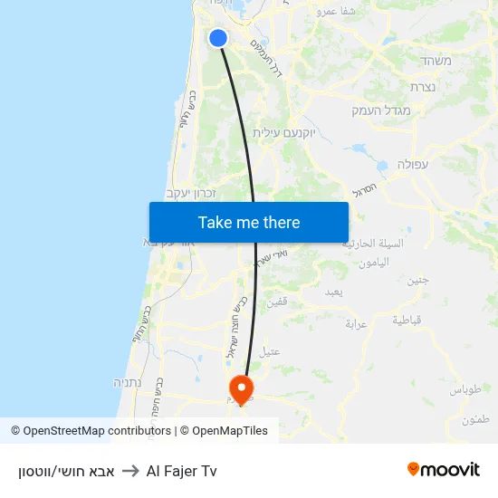 Abba Khoushy/Watson to Al Fajer TV map
