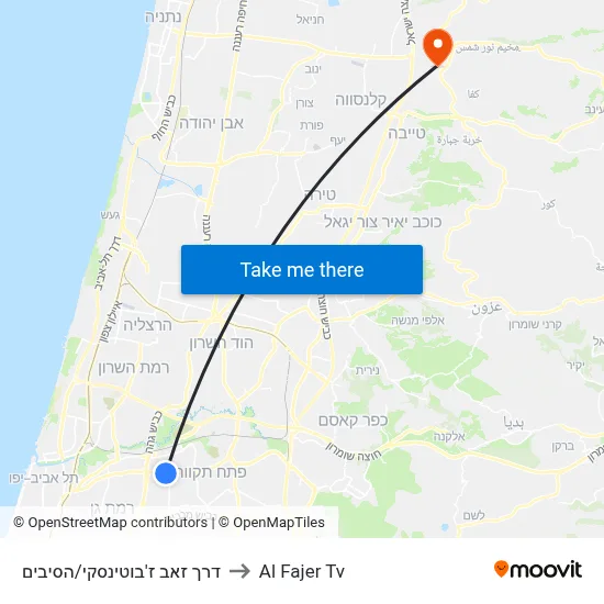 Zeev Jabotinsky Road/HaSibim to Al Fajer TV map