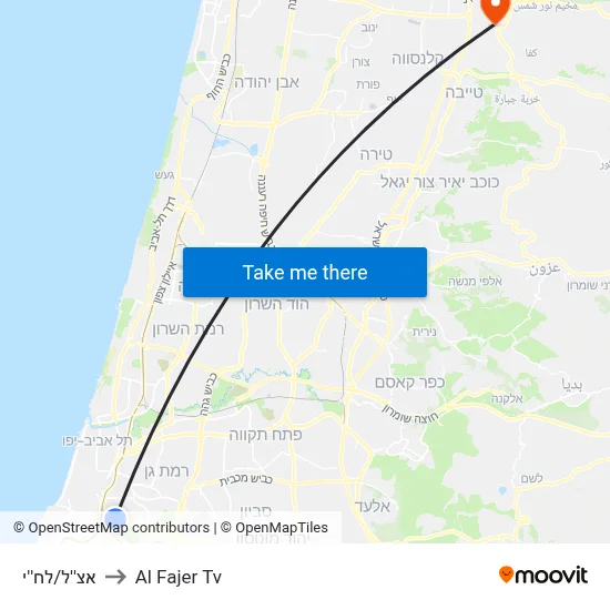 Etzel/Lehi to Al Fajer TV map